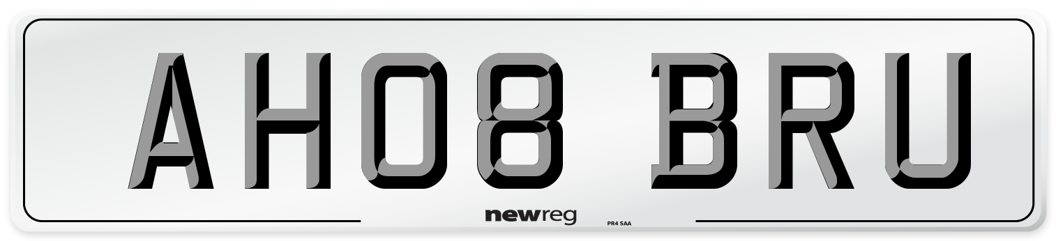 AH08 BRU Number Plate from New Reg